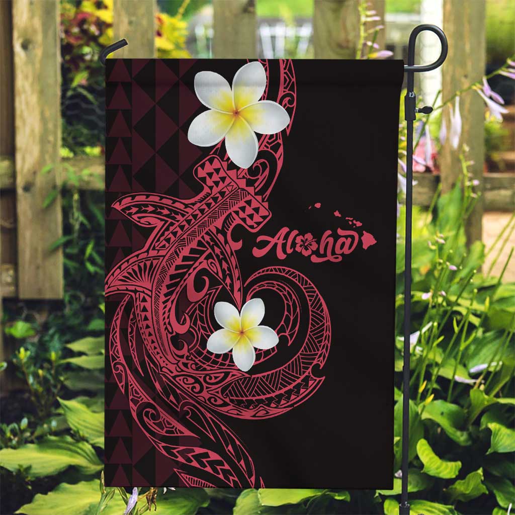 Aloha Hammerhead Shark Garden Flag Feverish Pink Hawaiian Kakau Tribal Tattoo