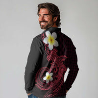 Aloha Hammerhead Shark Long Sleeve Polo Shirt Feverish Pink Hawaiian Kakau Tribal Tattoo