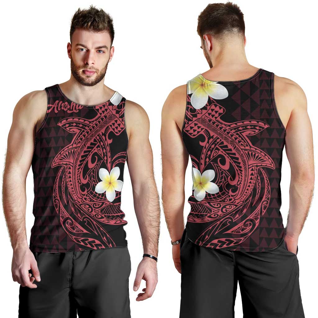 Aloha Hammerhead Shark Men Tank Top Feverish Pink Hawaiian Kakau Tribal Tattoo