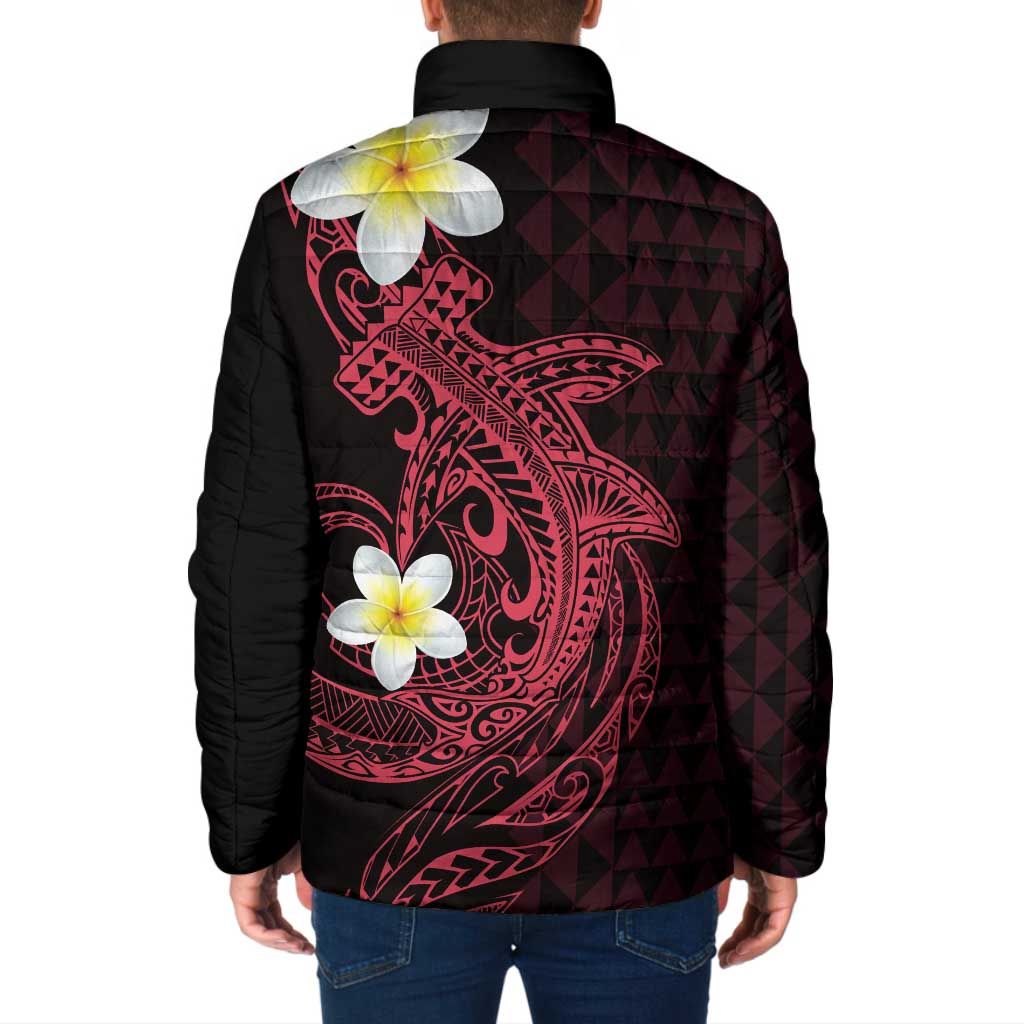 Aloha Hammerhead Shark Padded Jacket Feverish Pink Hawaiian Kakau Tribal Tattoo - Polynesian Pride