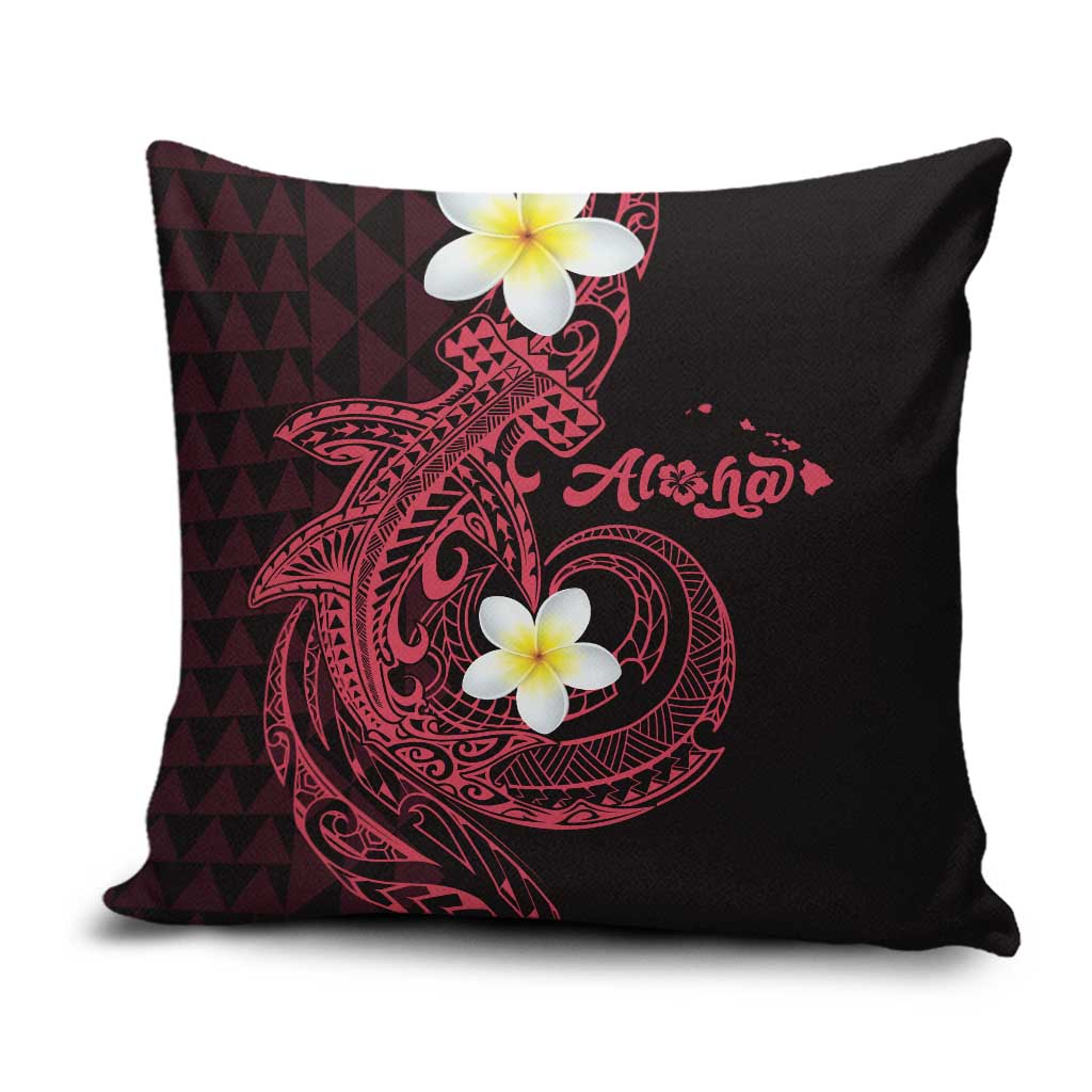 Aloha Hammerhead Shark Pillow Cover Feverish Pink Hawaiian Kakau Tribal Tattoo - Polynesian Pride