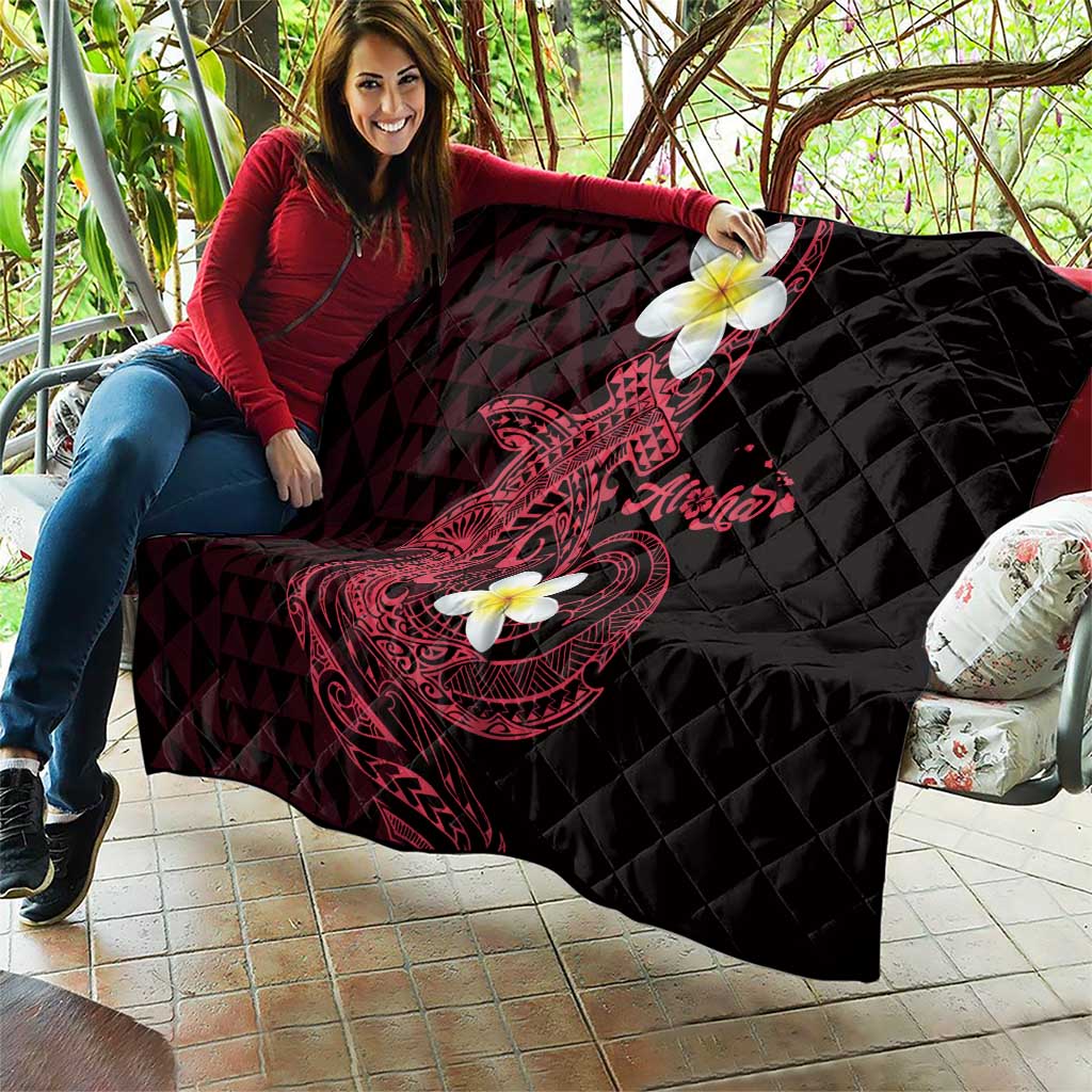 Aloha Hammerhead Shark Quilt Feverish Pink Hawaiian Kakau Tribal Tattoo