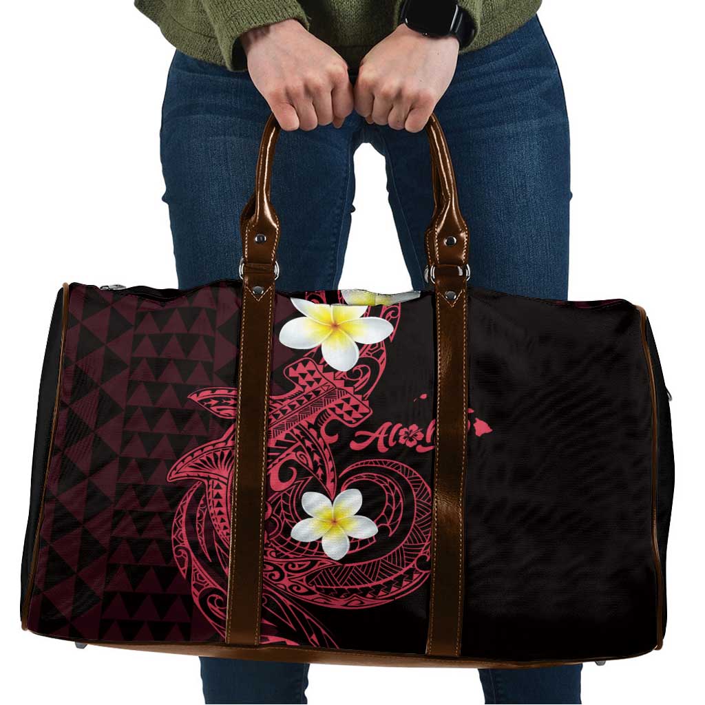 Aloha Hammerhead Shark Travel Bag Feverish Pink Hawaiian Kakau Tribal Tattoo - Polynesian Pride