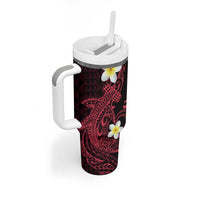 Aloha Hammerhead Shark Tumbler With Handle Feverish Pink Hawaiian Kakau Tribal Tattoo
