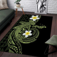 Aloha Hammerhead Shark Area Rug Lime Rickey Hawaiian Kakau Tribal Tattoo