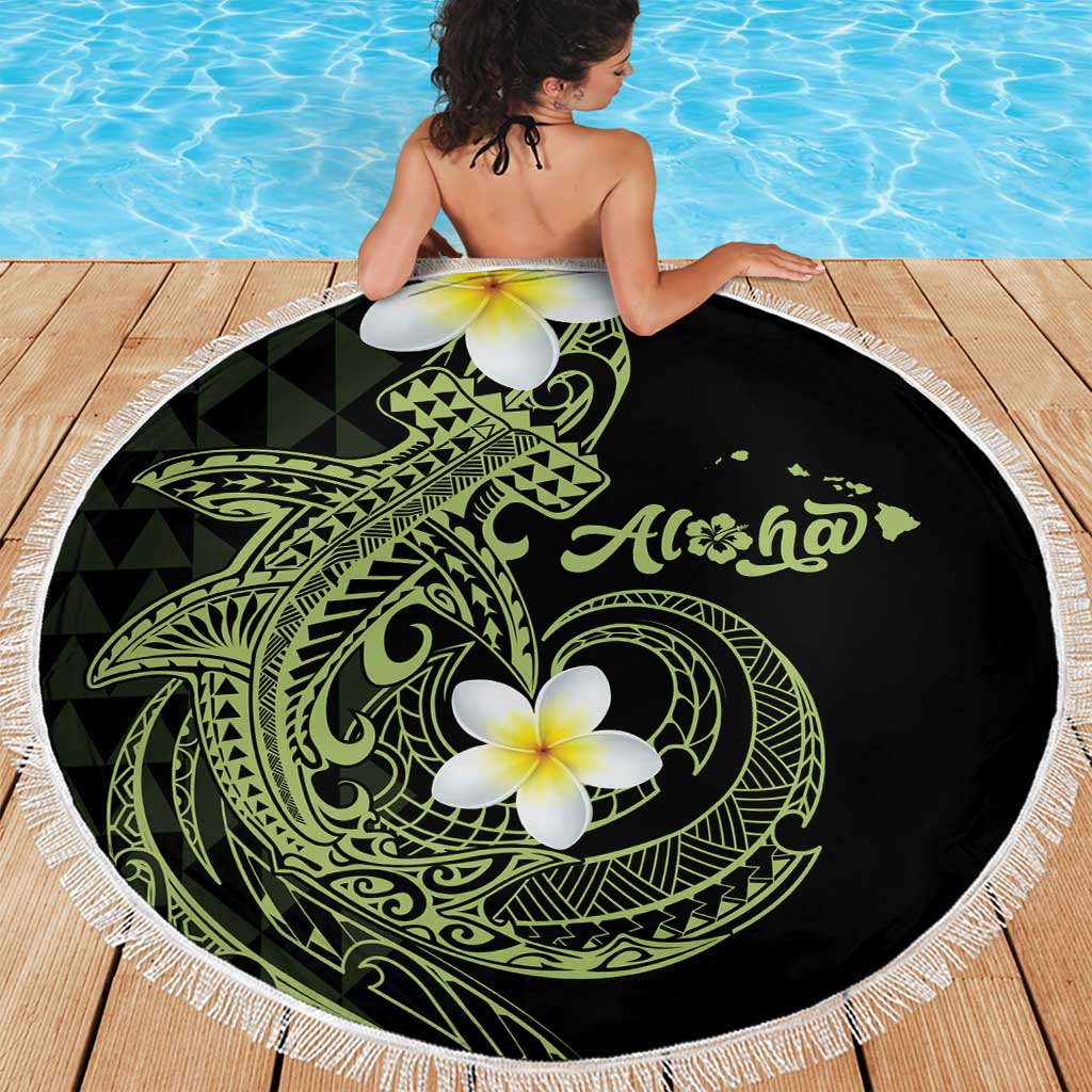 Aloha Hammerhead Shark Beach Blanket Lime Rickey Hawaiian Kakau Tribal Tattoo