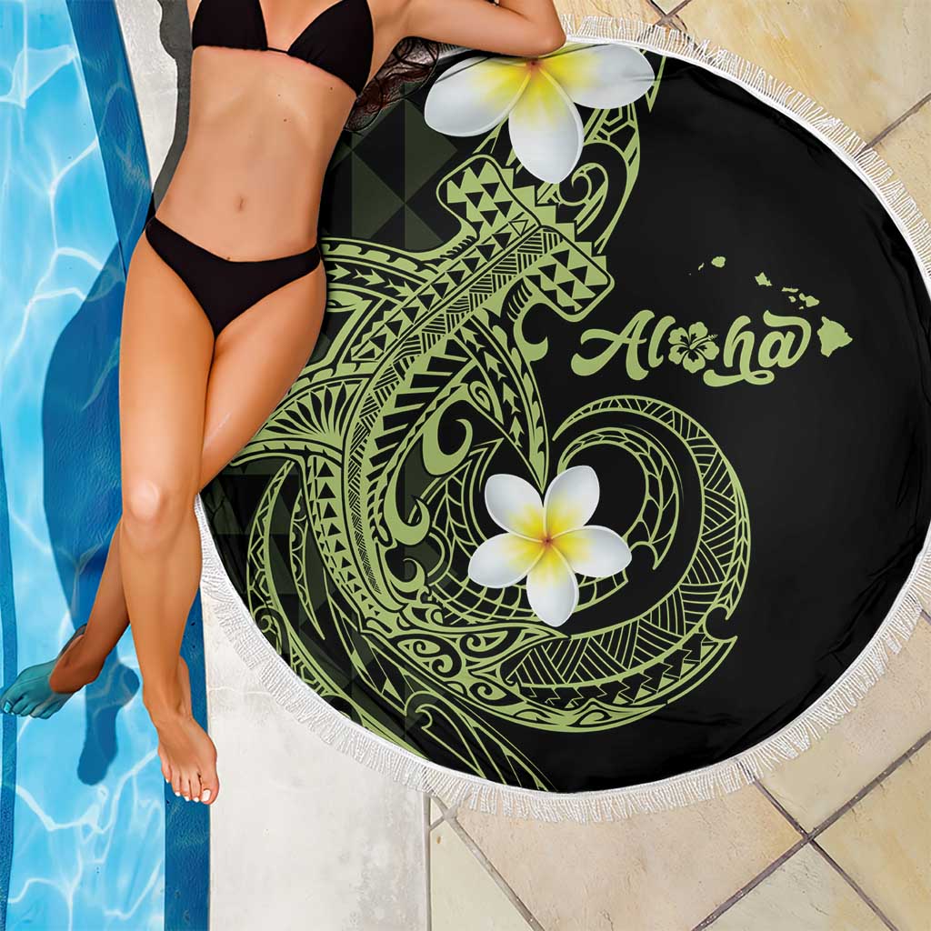 Aloha Hammerhead Shark Beach Blanket Lime Rickey Hawaiian Kakau Tribal Tattoo