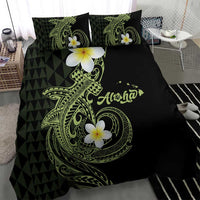 Aloha Hammerhead Shark Bedding Set Lime Rickey Hawaiian Kakau Tribal Tattoo