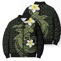 Aloha Hammerhead Shark Bomber Puffer Jacket Lime Rickey Hawaiian Kakau Tribal Tattoo - Polynesian Pride