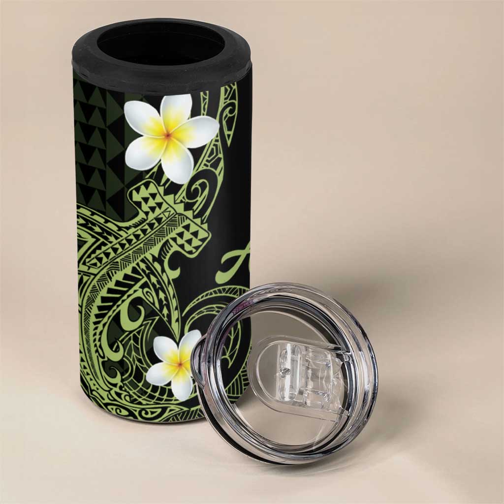 Aloha Hammerhead Shark 4 in 1 Can Cooler Tumbler Lime Rickey Hawaiian Kakau Tribal Tattoo