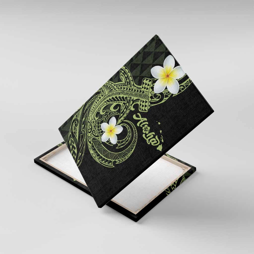 Aloha Hammerhead Shark Canvas Wall Art Lime Rickey Hawaiian Kakau Tribal Tattoo