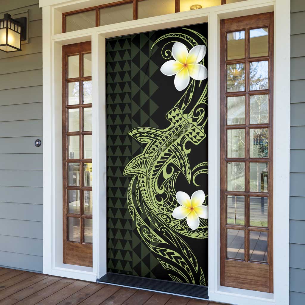 Aloha Hammerhead Shark Door Cover Lime Rickey Hawaiian Kakau Tribal Tattoo - Polynesian Pride