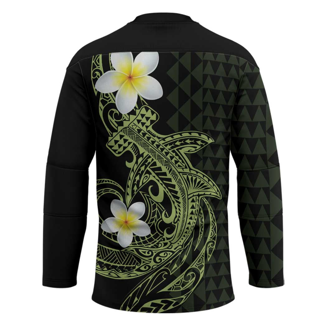 Aloha Hammerhead Shark Hockey Jersey Lime Rickey Hawaiian Kakau Tribal Tattoo - Polynesian Pride