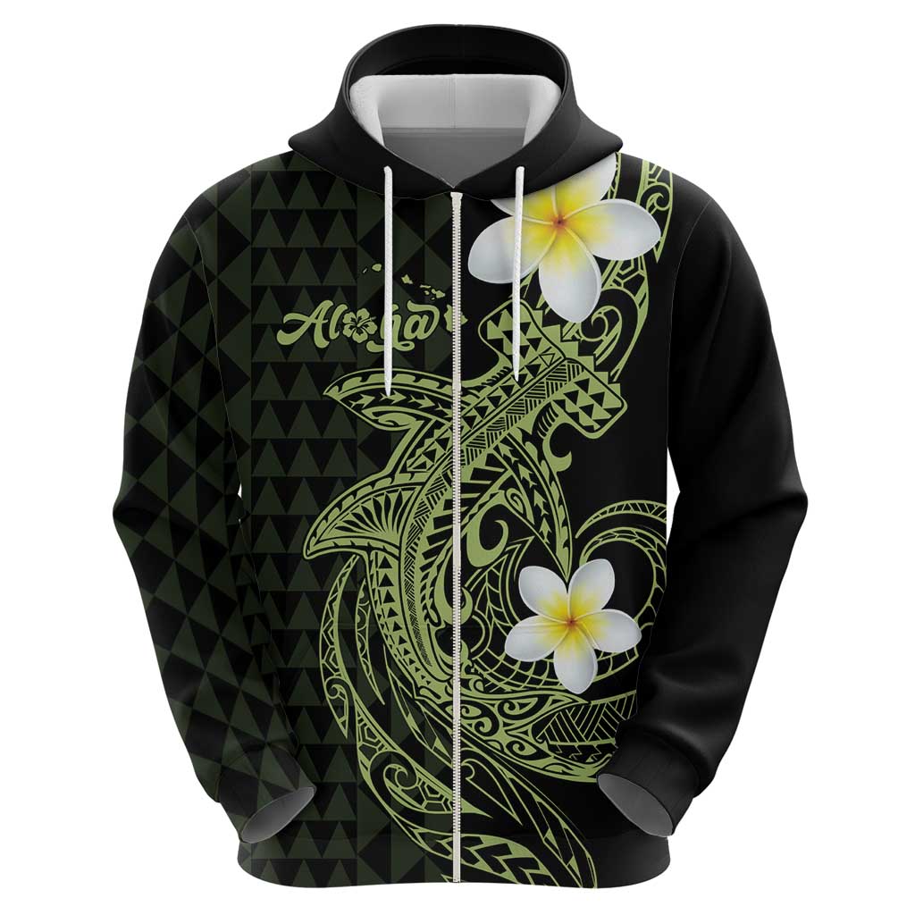 Aloha Hammerhead Shark Hoodie Lime Rickey Hawaiian Kakau Tribal Tattoo