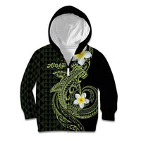 Aloha Hammerhead Shark Kid Hoodie Lime Rickey Hawaiian Kakau Tribal Tattoo