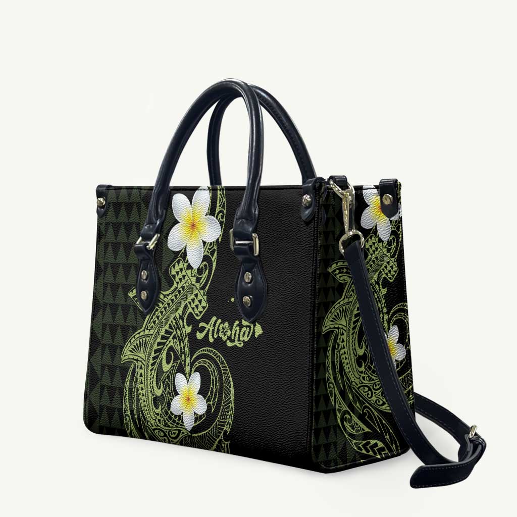 Aloha Hammerhead Shark Leather Bag Lime Rickey Hawaiian Kakau Tribal Tattoo - Polynesian Pride