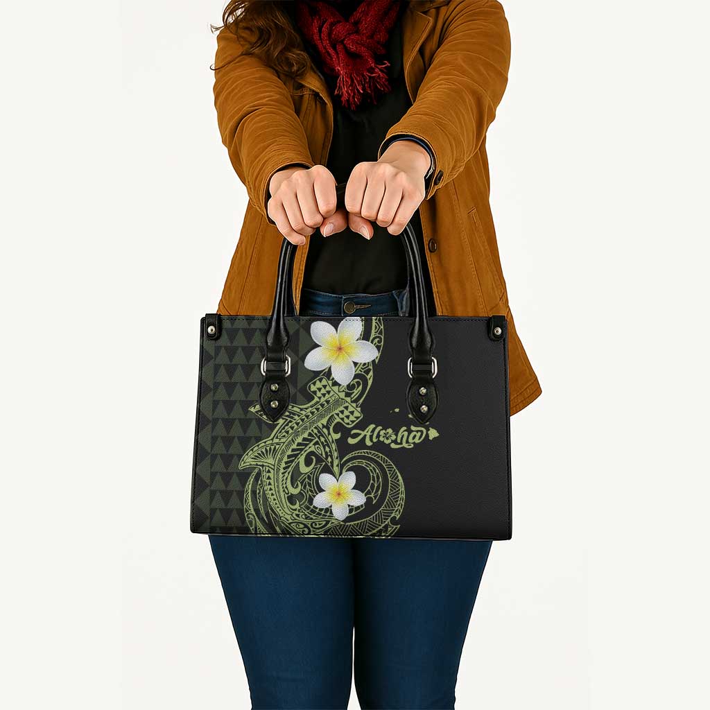 Aloha Hammerhead Shark Leather Bag Lime Rickey Hawaiian Kakau Tribal Tattoo - Polynesian Pride