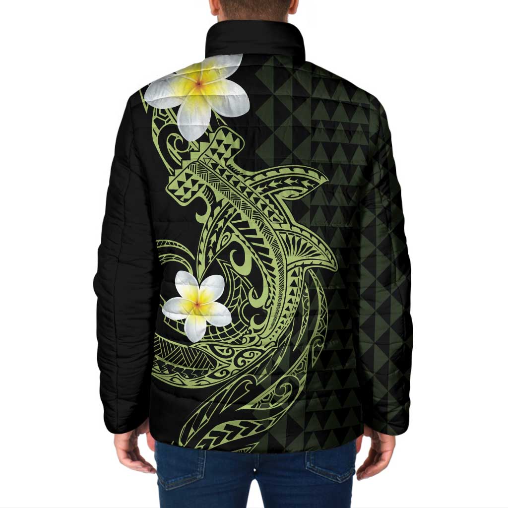 Aloha Hammerhead Shark Padded Jacket Lime Rickey Hawaiian Kakau Tribal Tattoo - Polynesian Pride