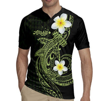 Aloha Hammerhead Shark Rugby Jersey Lime Rickey Hawaiian Kakau Tribal Tattoo