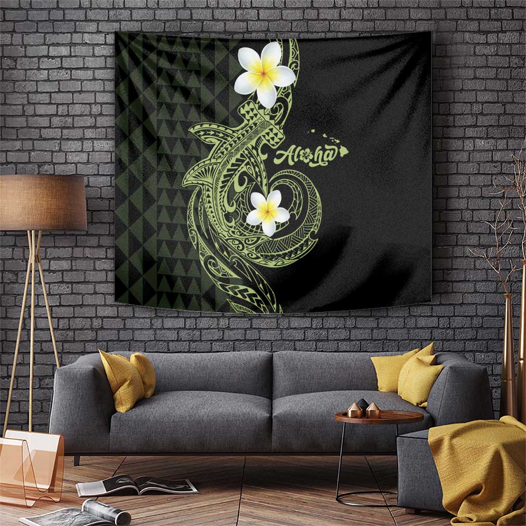 Aloha Hammerhead Shark Tapestry Lime Rickey Hawaiian Kakau Tribal Tattoo
