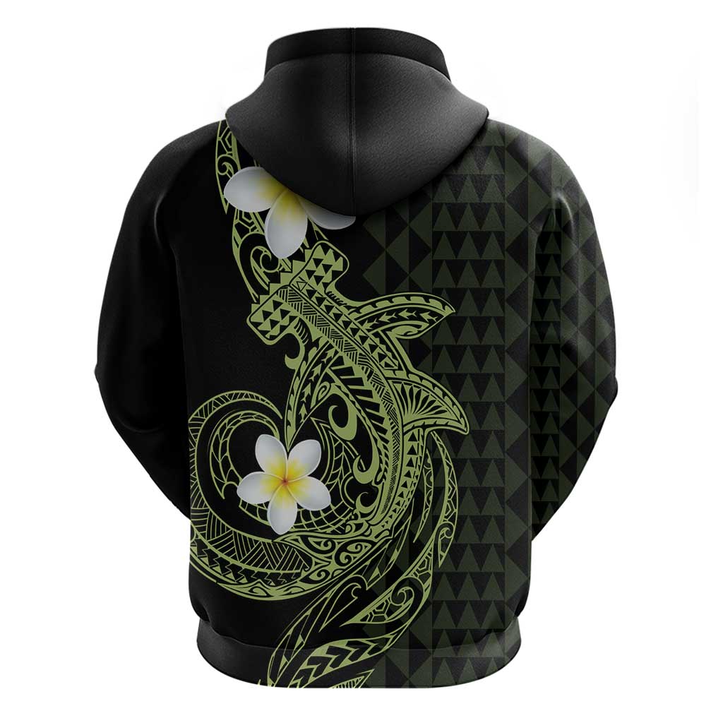 Aloha Hammerhead Shark Zip Hoodie Lime Rickey Hawaiian Kakau Tribal Tattoo