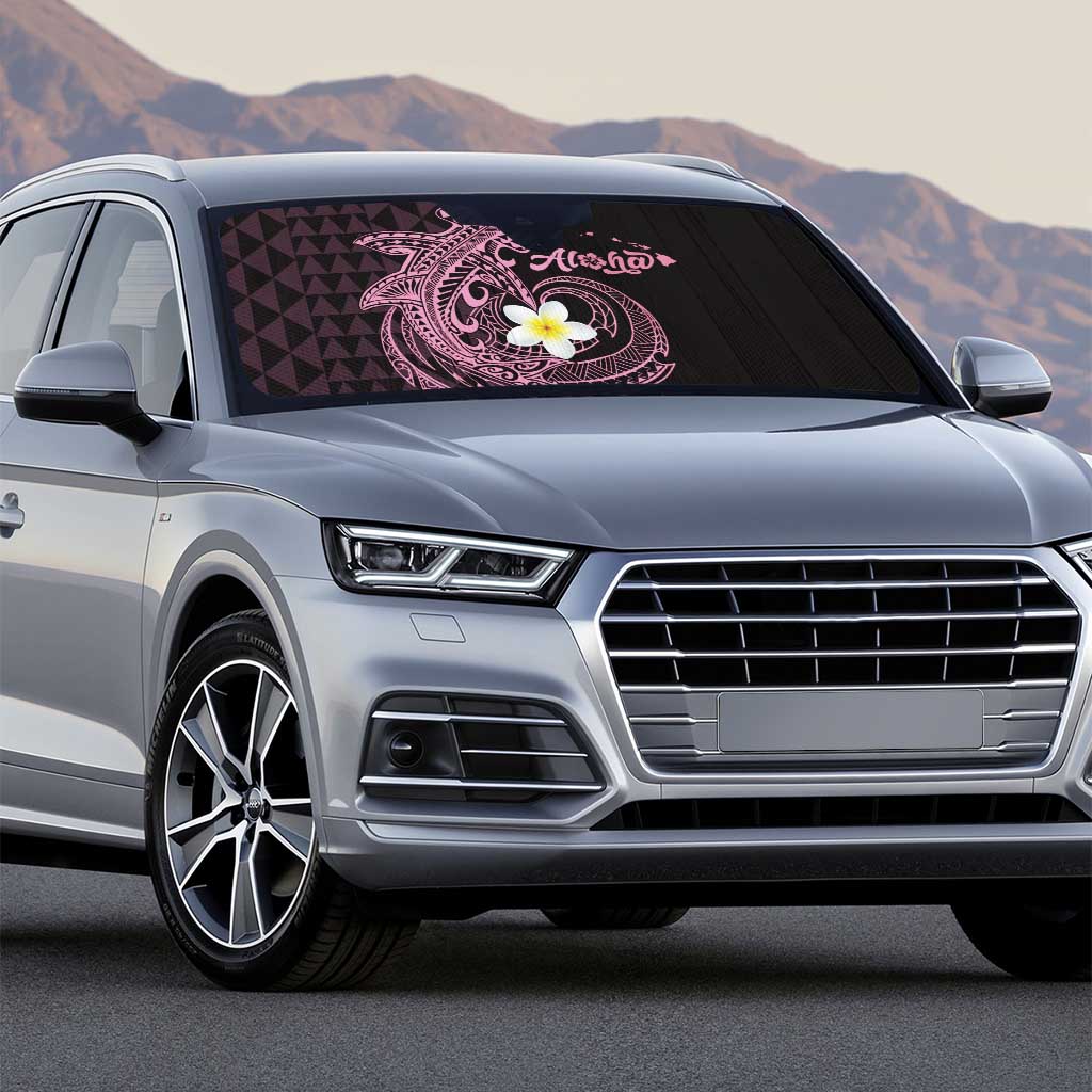 Aloha Hammerhead Shark Auto Sun Shade Vivacious Pink Hawaiian Kakau Tribal Tattoo - Polynesian Pride