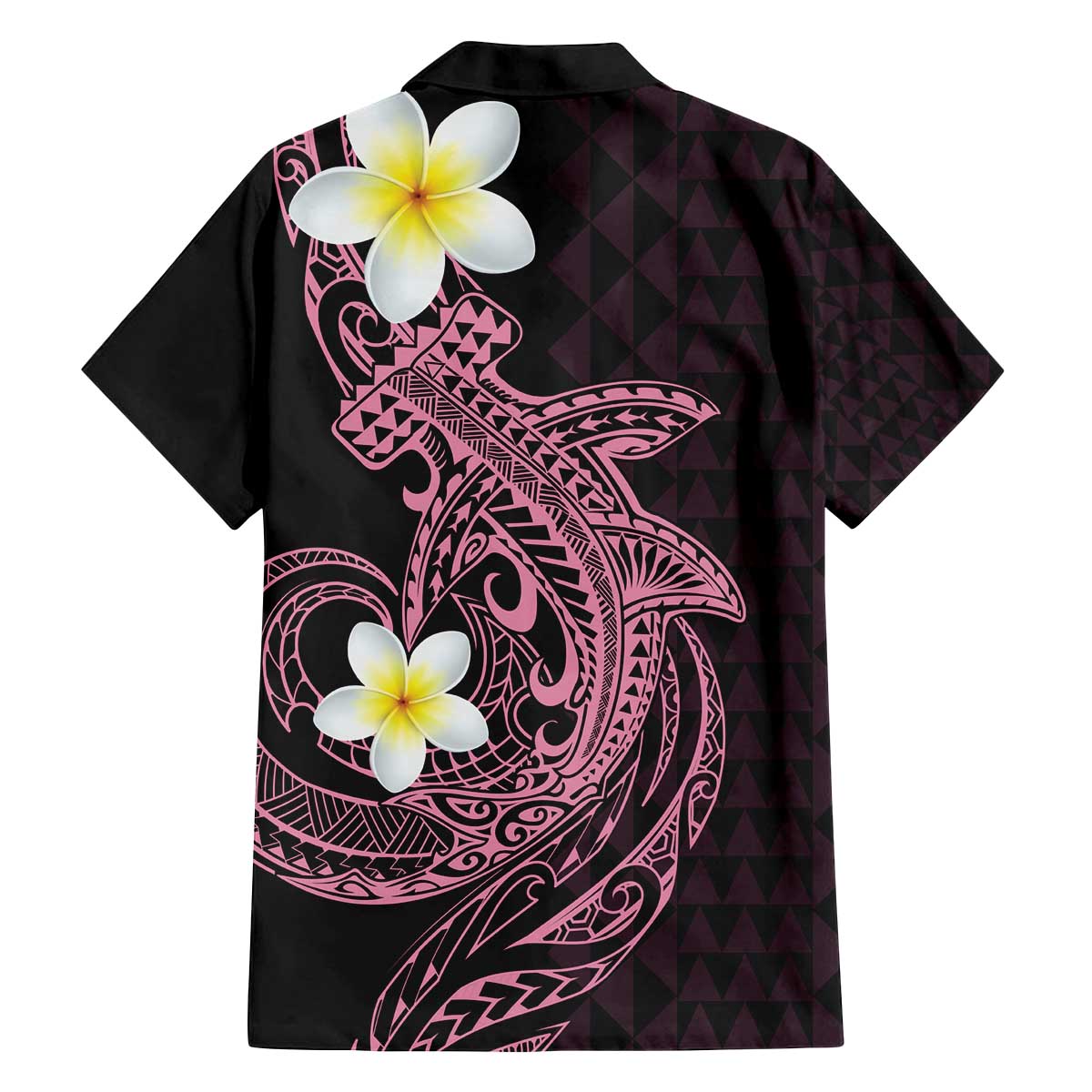 Aloha Hammerhead Shark Family Matching Off The Shoulder Long Sleeve Dress and Hawaiian Shirt Vivacious Pink Hawaiian Kakau Tribal Tattoo