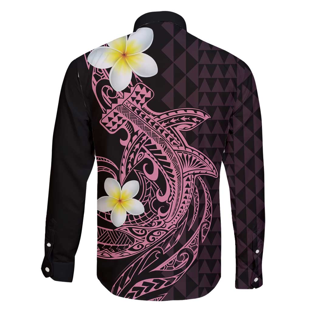 Aloha Hammerhead Shark Family Matching Short Sleeve Bodycon Dress and Hawaiian Shirt Vivacious Pink Hawaiian Kakau Tribal Tattoo
