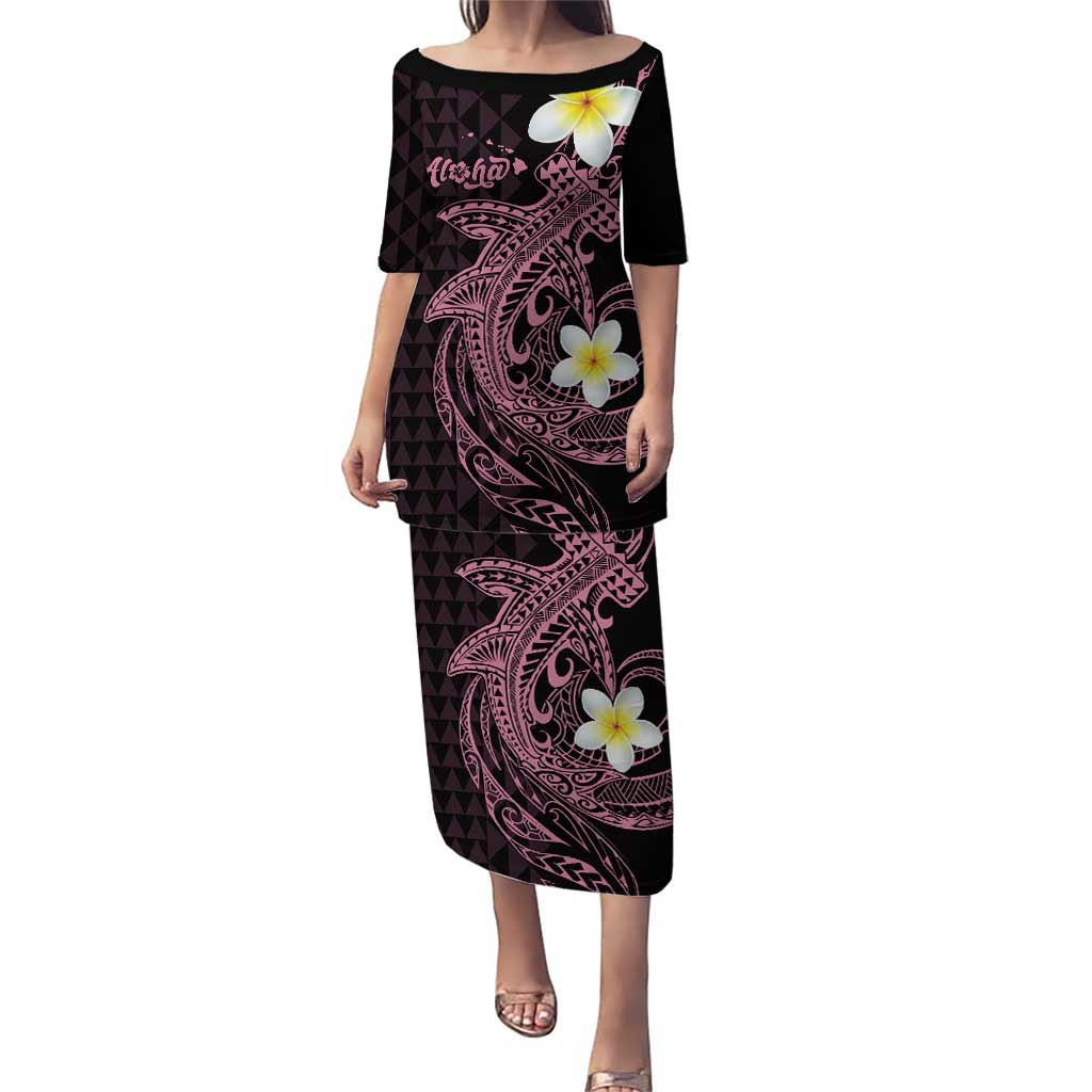 Aloha Hammerhead Shark Puletasi Vivacious Pink Hawaiian Kakau Tribal Tattoo