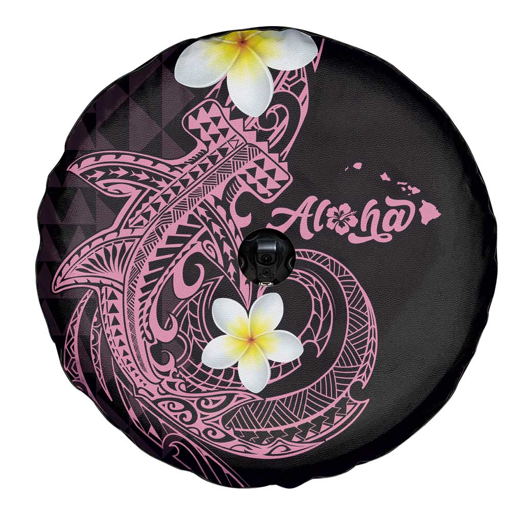 Aloha Hammerhead Shark Spare Tire Cover Vivacious Pink Hawaiian Kakau Tribal Tattoo