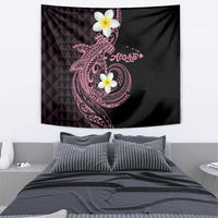 Aloha Hammerhead Shark Tapestry Vivacious Pink Hawaiian Kakau Tribal Tattoo