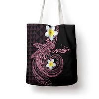 Aloha Hammerhead Shark Tote Bag Vivacious Pink Hawaiian Kakau Tribal Tattoo - Polynesian Pride