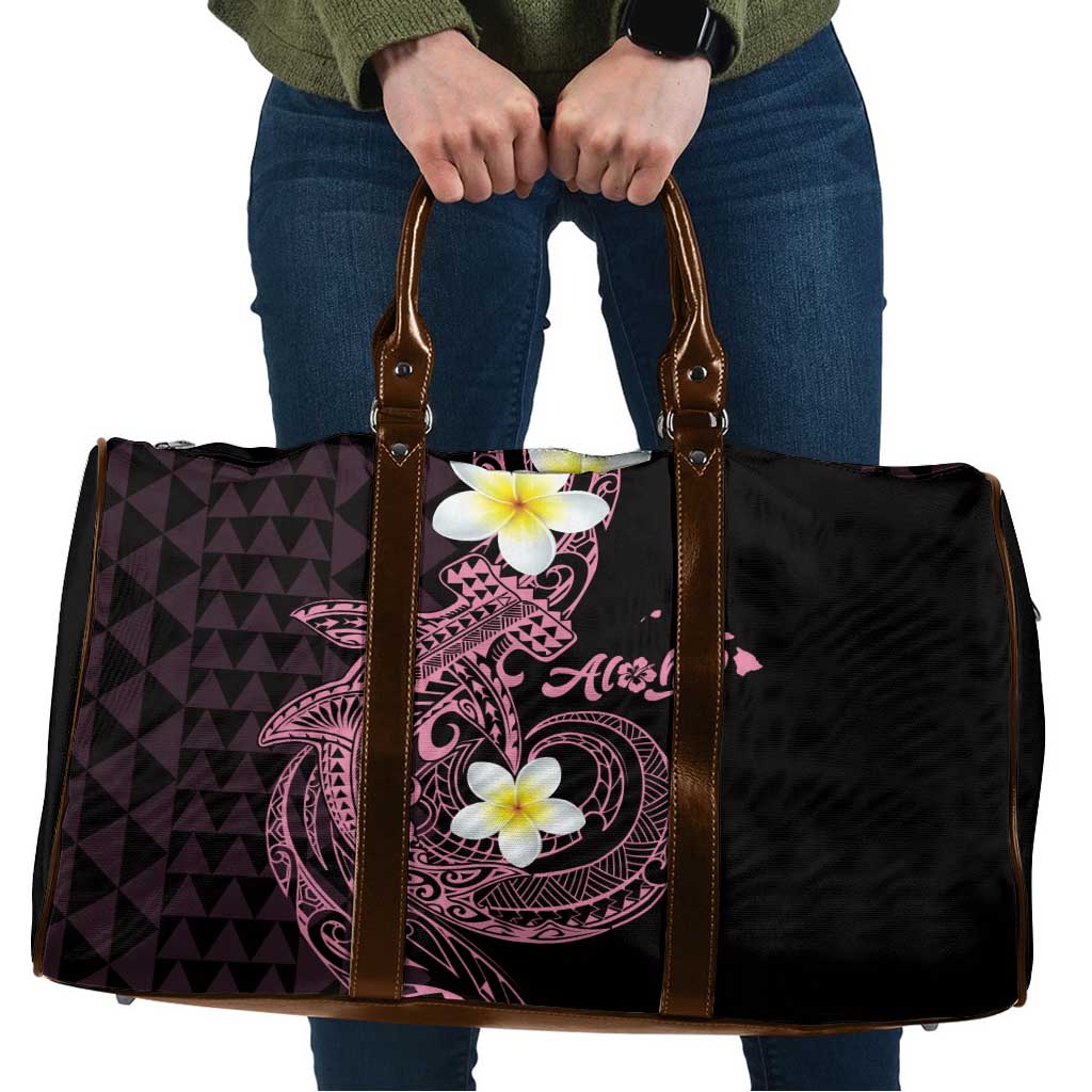 Aloha Hammerhead Shark Travel Bag Vivacious Pink Hawaiian Kakau Tribal Tattoo - Polynesian Pride