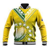 The Kuki's Cook Islands Rugby Baseball Jacket Be Unique Vibe Yellow LT9 Unisex Yellow - Polynesian Pride