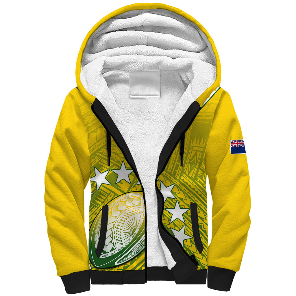 The Kuki's Cook Islands Rugby Sherpa Hoodie Be Unique Vibe Yellow LT9 Unisex Yellow - Polynesian Pride