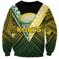 (Custom Text And Number) The Kuki's Cook Islands Rugby Sweatshirt Be Unique Vibe Black LT9 Unisex Black - Polynesian Pride