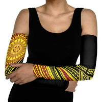 Personalised Tonga Ha apai High School Arm Sleeves Ngatu Fonulei Pattern - Polynesian Pride