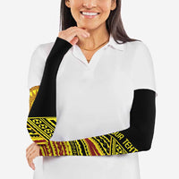 Personalised Tonga Ha apai High School Arm Sleeves Ngatu Fonulei Pattern - Polynesian Pride