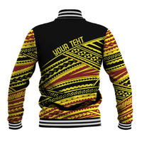Personalised Tonga Ha apai High School Baseball Jacket Ngatu Fonulei Pattern