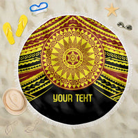 Personalised Tonga Ha apai High School Beach Blanket Ngatu Fonulei Pattern