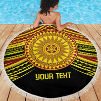 Personalised Tonga Ha apai High School Beach Blanket Ngatu Fonulei Pattern