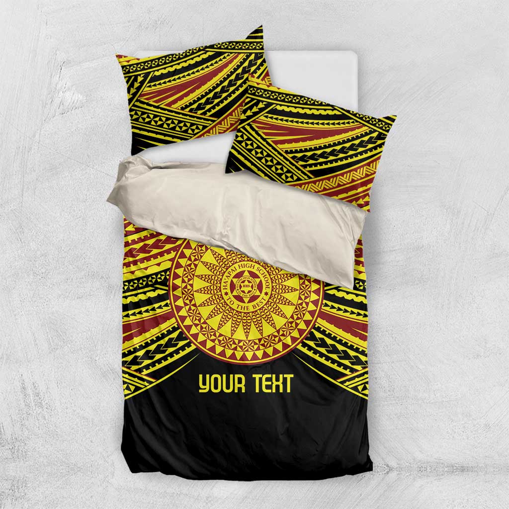 Personalised Tonga Ha apai High School Bedding Set Ngatu Fonulei Pattern
