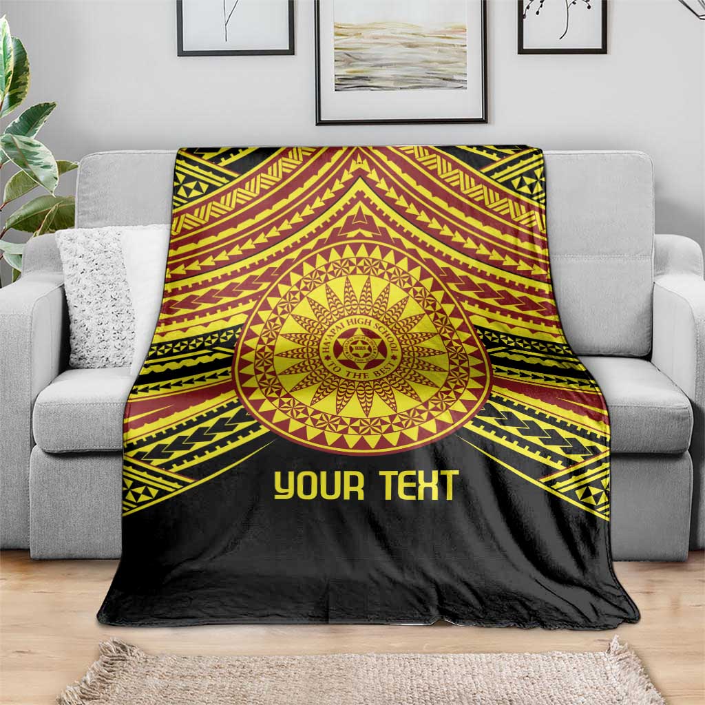 Personalised Tonga Ha apai High School Blanket Ngatu Fonulei Pattern