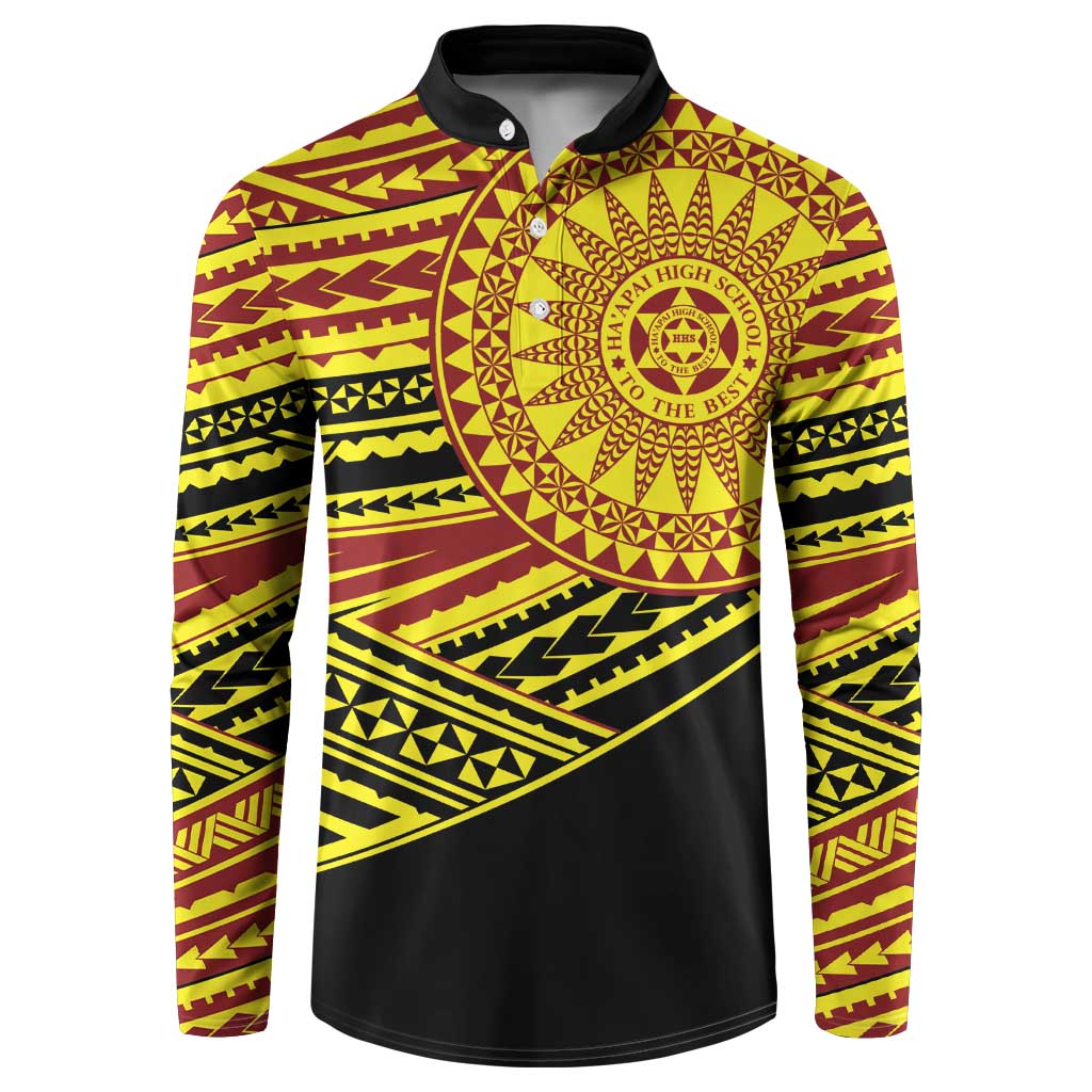 Personalised Tonga Ha apai High School Button Sweatshirt Ngatu Fonulei Pattern