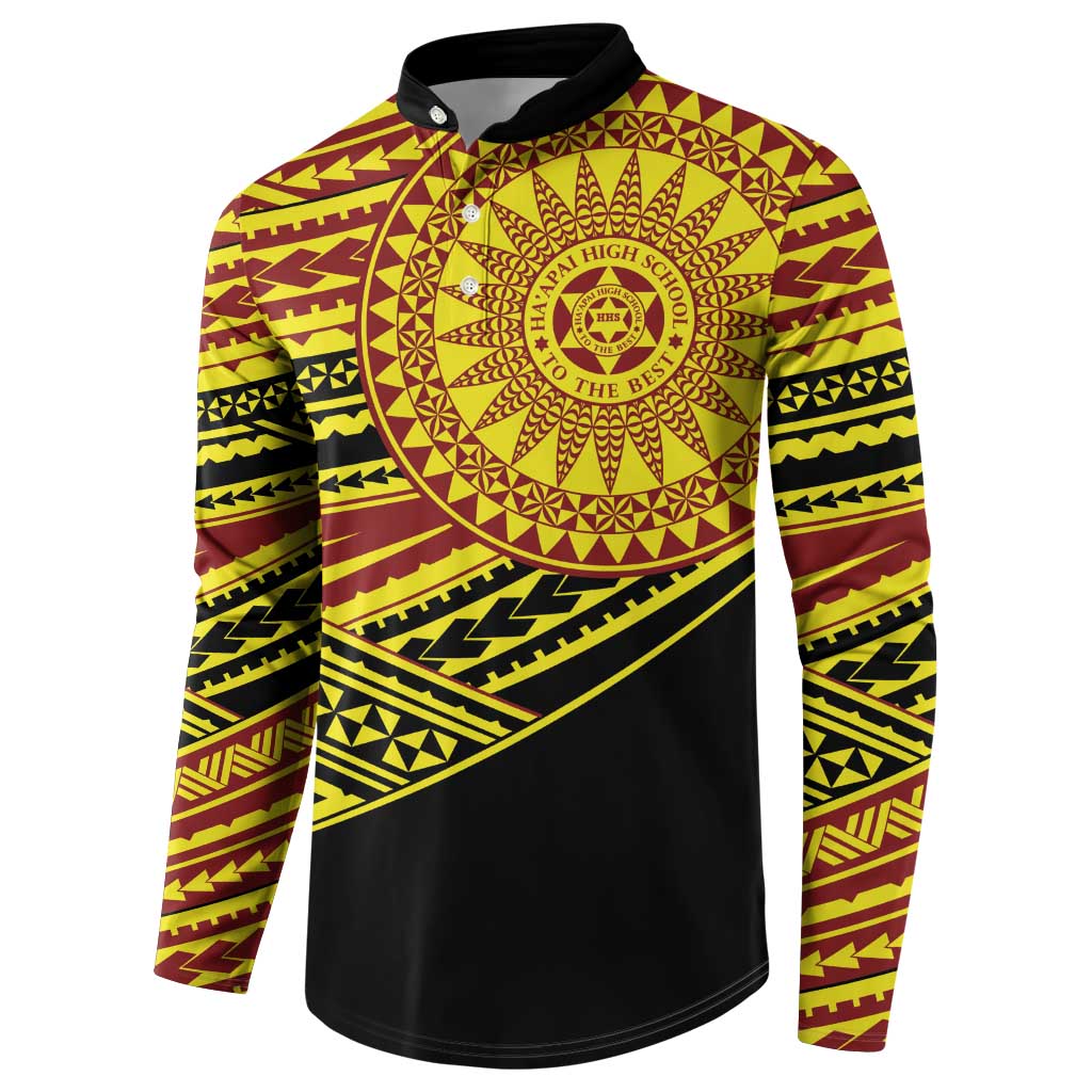 Personalised Tonga Ha apai High School Button Sweatshirt Ngatu Fonulei Pattern