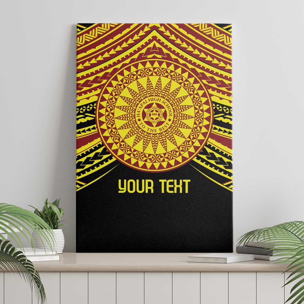 Personalised Tonga Ha apai High School Canvas Wall Art Ngatu Fonulei Pattern