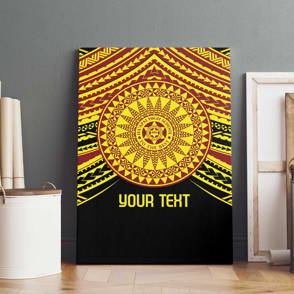 Personalised Tonga Ha apai High School Canvas Wall Art Ngatu Fonulei Pattern