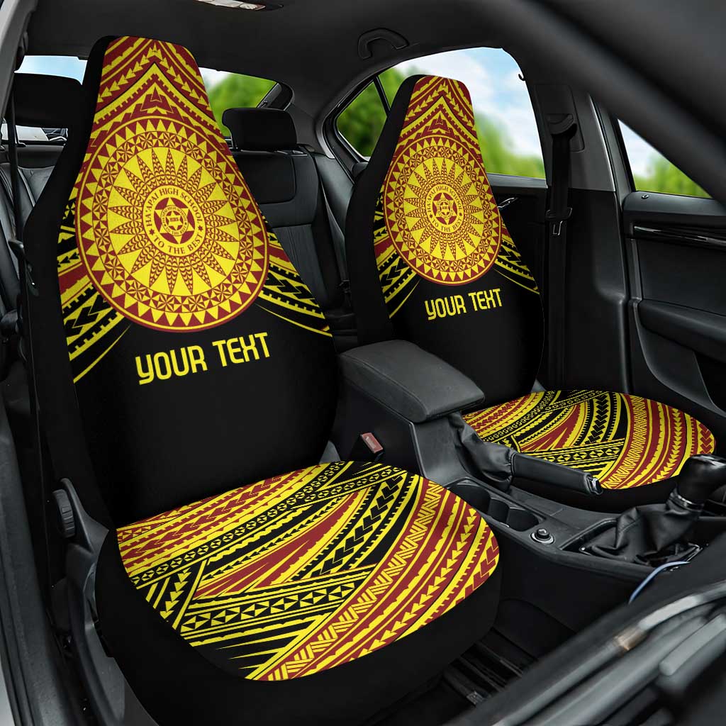 Personalised Tonga Ha apai High School Car Seat Cover Ngatu Fonulei Pattern LT9 One Size Gold - Polynesian Pride
