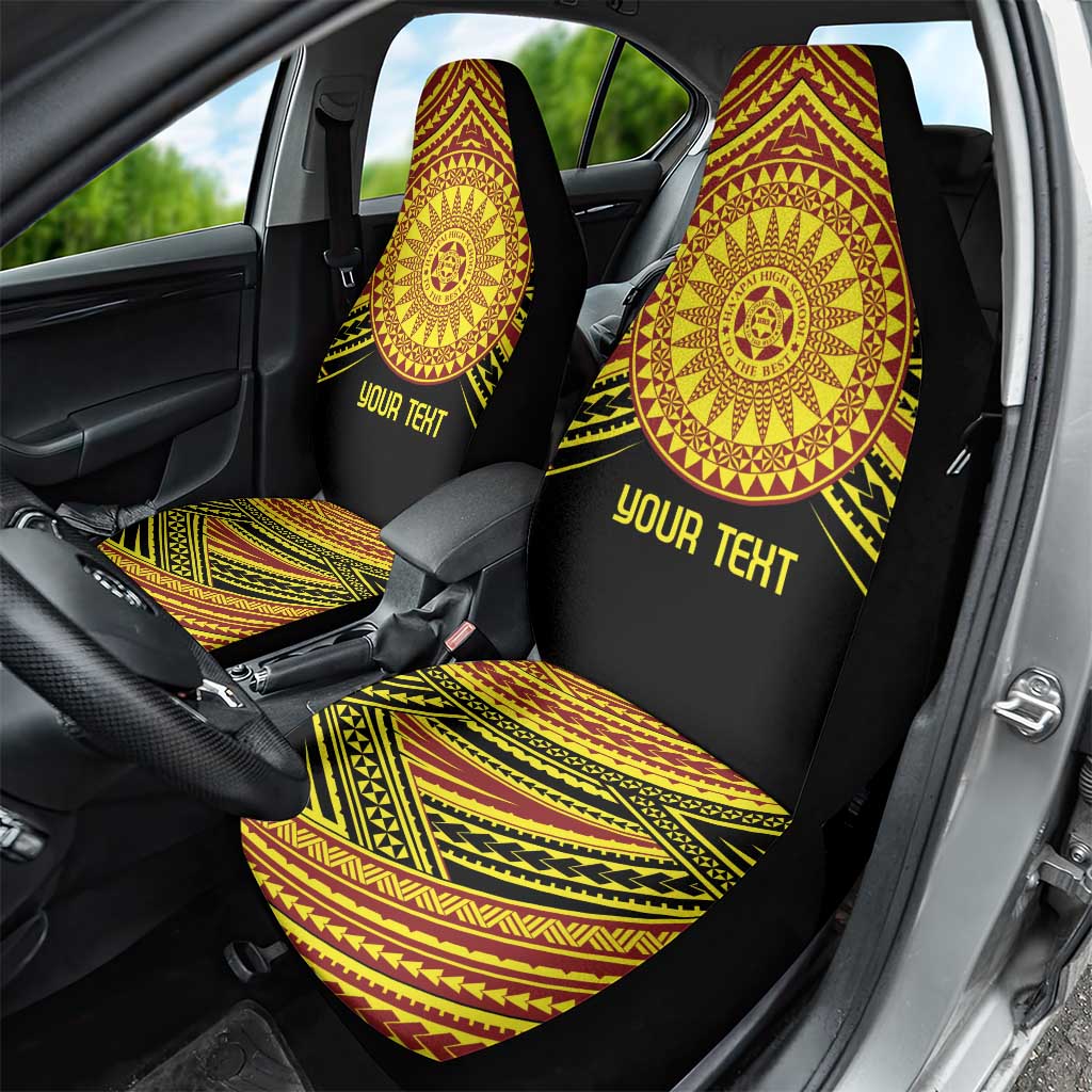 Personalised Tonga Ha apai High School Car Seat Cover Ngatu Fonulei Pattern LT9 - Polynesian Pride