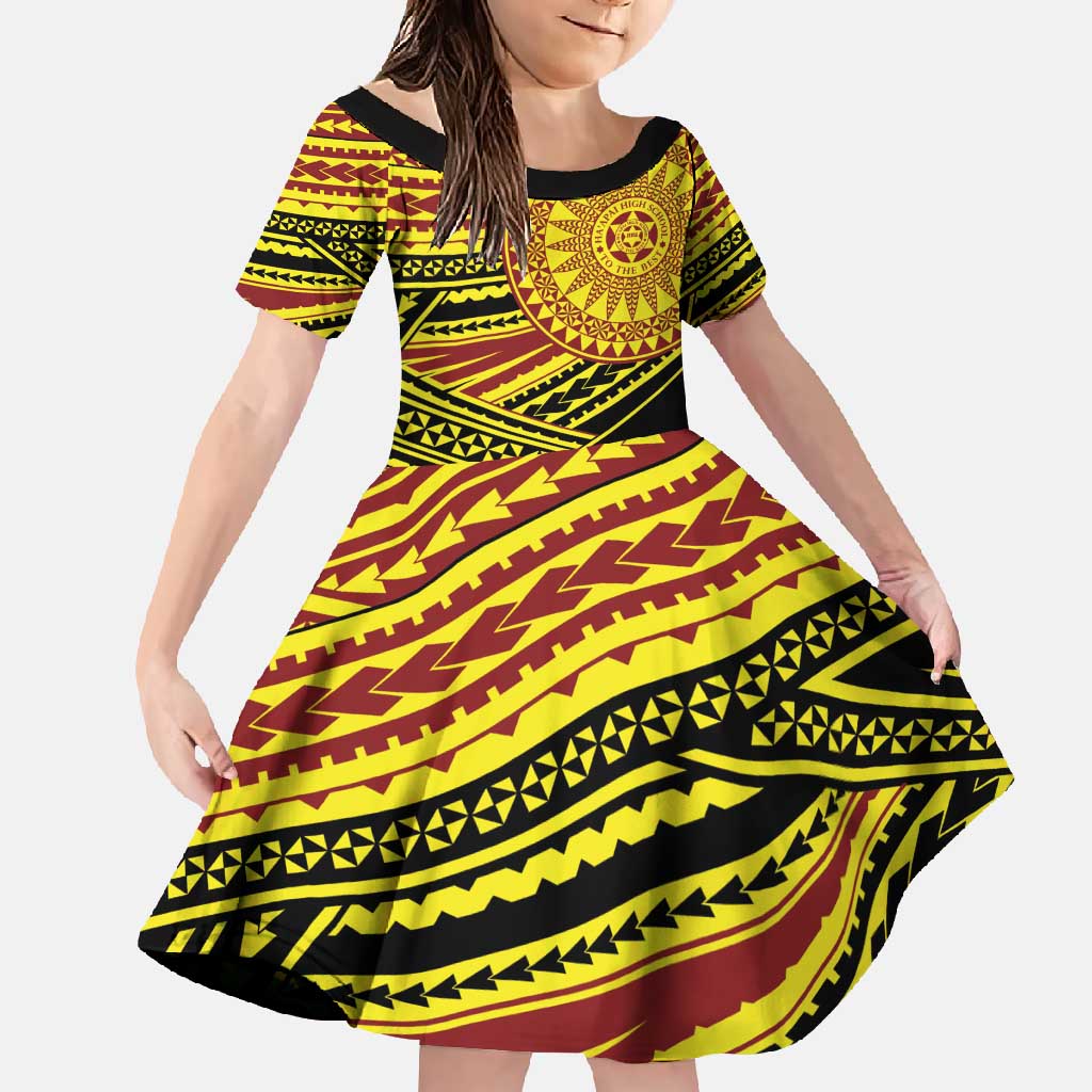 Personalised Tonga Ha apai High School Family Matching Long Sleeve Bodycon Dress and Hawaiian Shirt Ngatu Fonulei Pattern